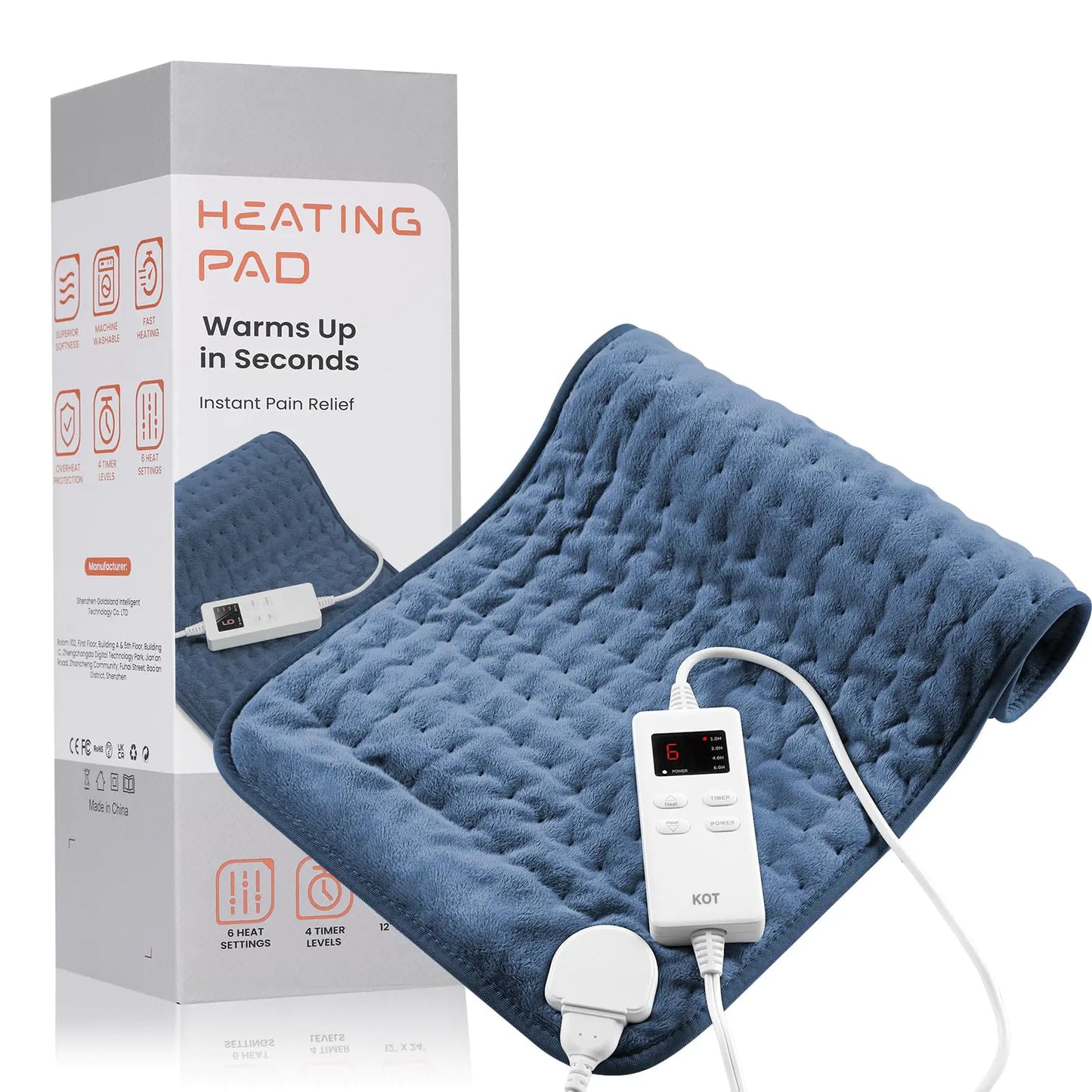 Heating Pad for Back Pain Relief & Cramps KOT Heating Pads with Auto Shut Off Large Valentines Day Gifts for Her Him 6 Heat Settings Electric Heated Pad Gifts for Women Men 12" x 24"
